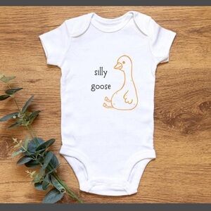 White Baby Onesie with Graphic Print